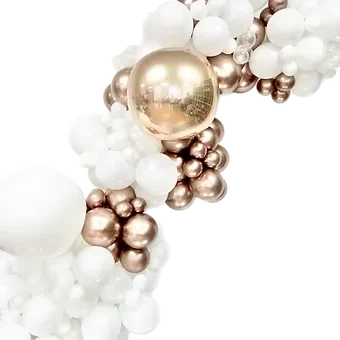 White and rose gold balloon arch - balloon garland inflated 3-4m - Balloonz