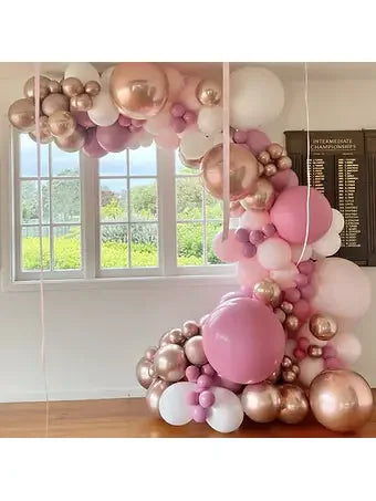 Pink balloon arch - balloon garland inflated 4-5m - Balloonz