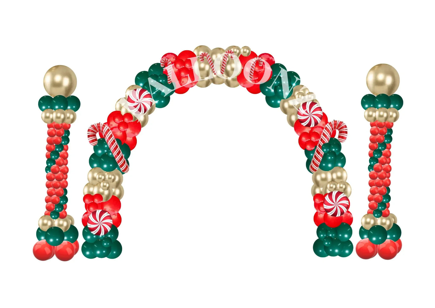 Christmas balloon arch and column combo - Balloonz