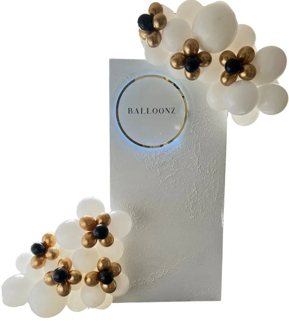Elegant White Textured Back drop display - Balloonz