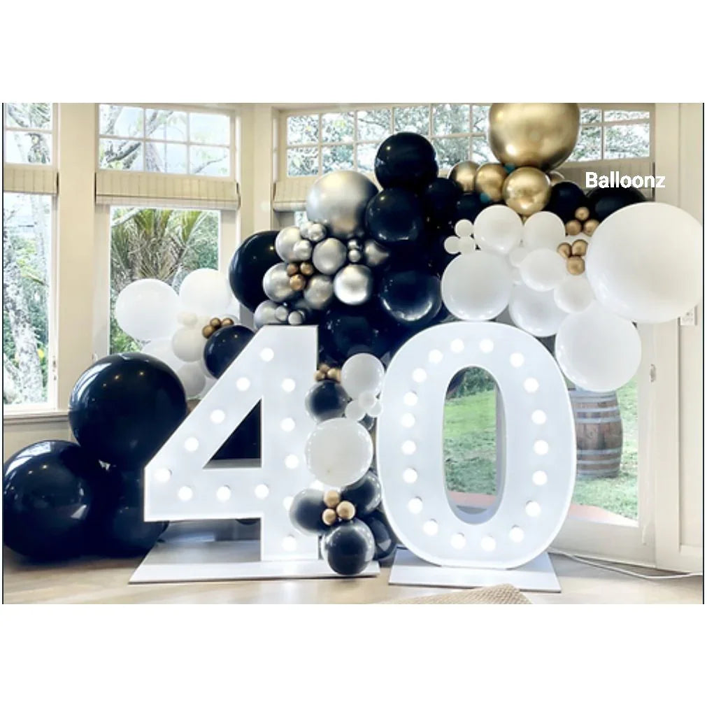 40 Light up number hire and balloons package - Balloonz