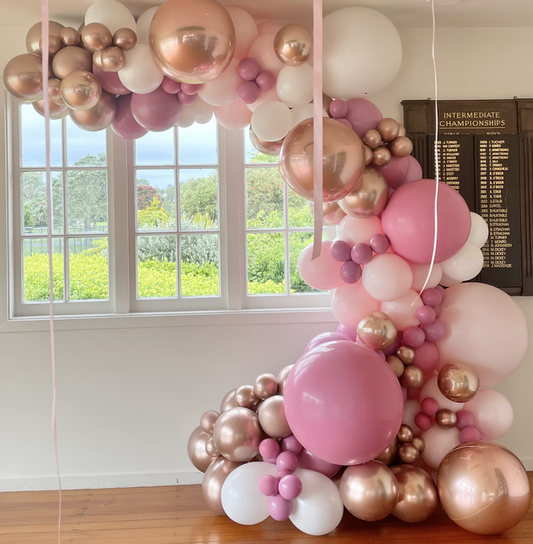Grab and Go inflated balloon garland 3-4m Pink