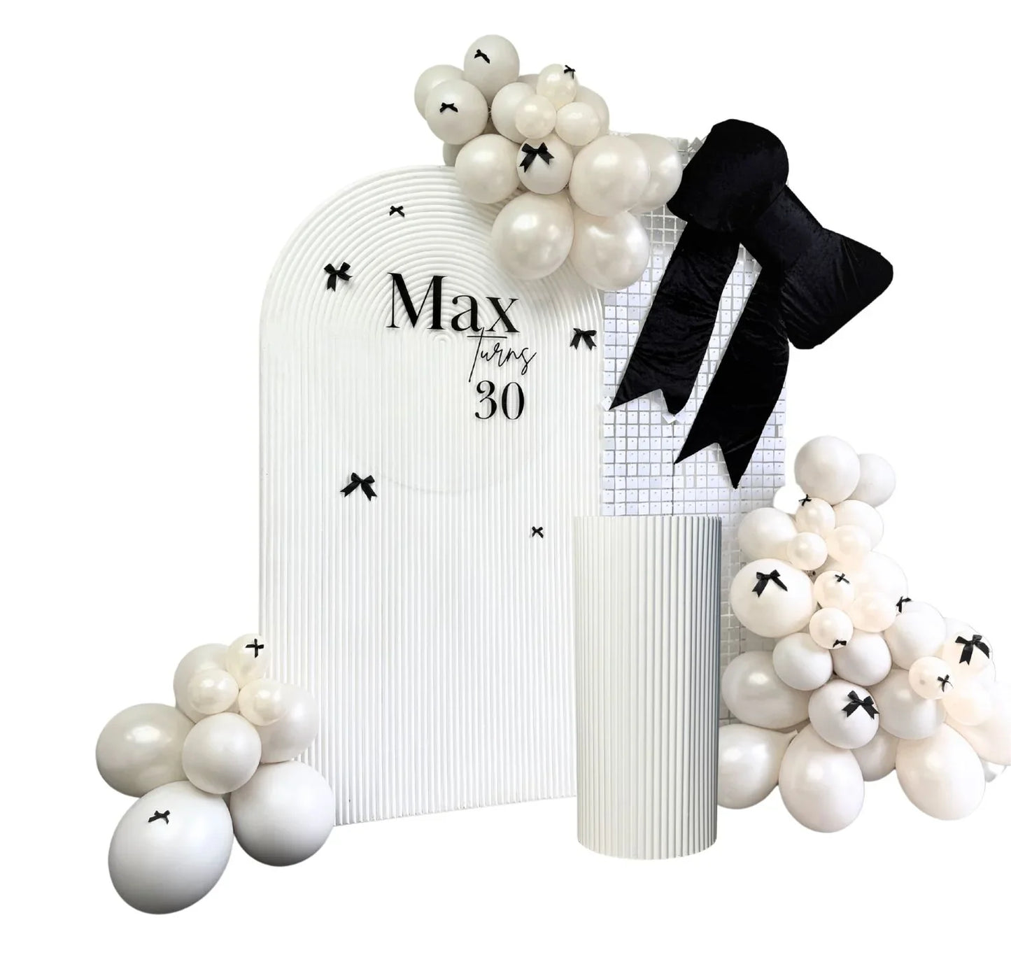 Elegant White Arch with Bows - Balloonz