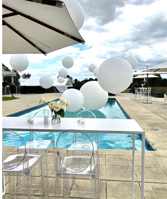 Pool balloons wedding 