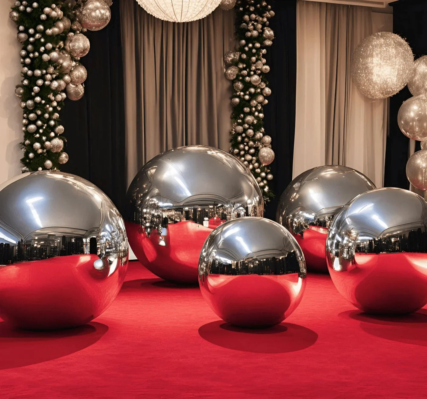 Giant silver balls Delivery or Pick up - Balloonz