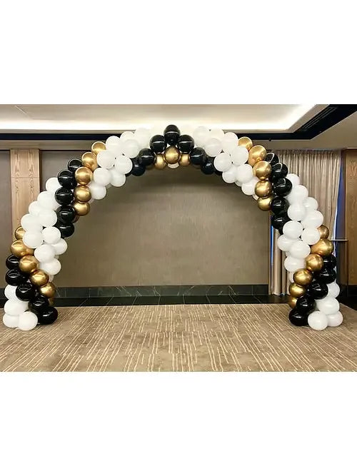 Indoor balloon arch black/gold/white - Balloonz