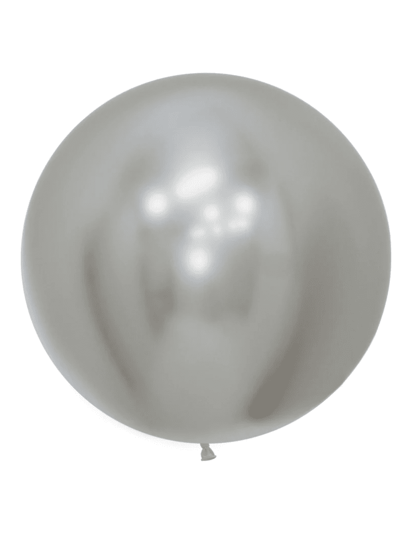 Silver chrome BALLOON  in Sizes - small, regular or large