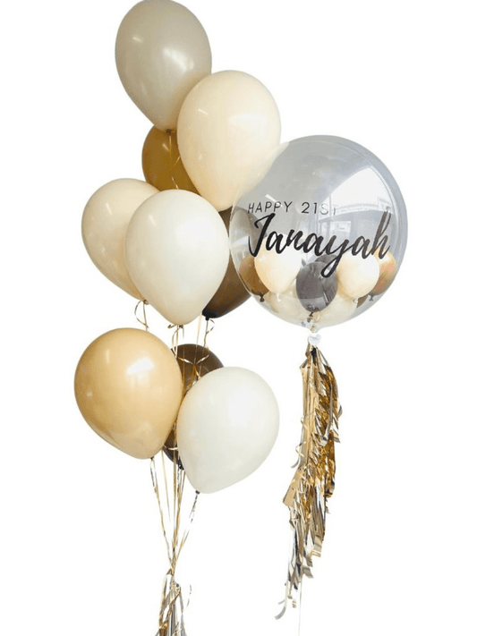 Clear bubble balloon personalised bouquet #7