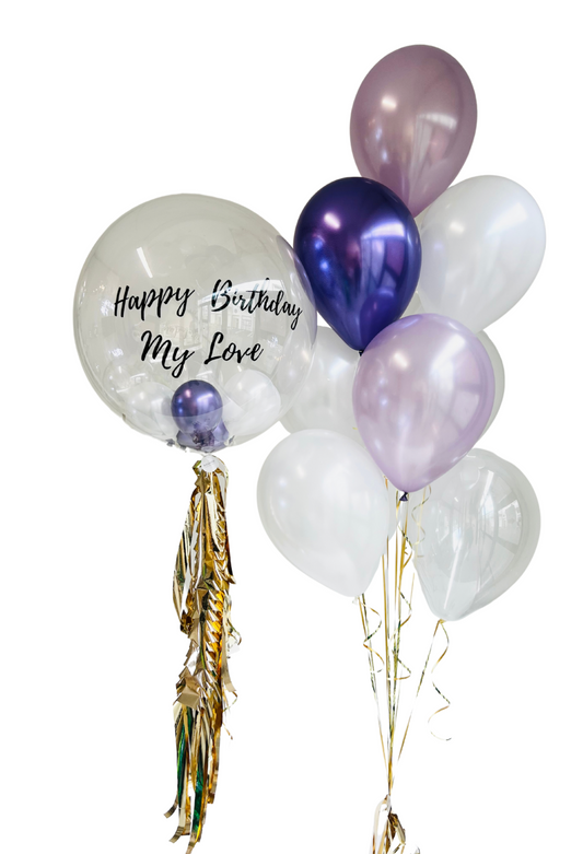 Clear bubble balloon personalised bouquet #8