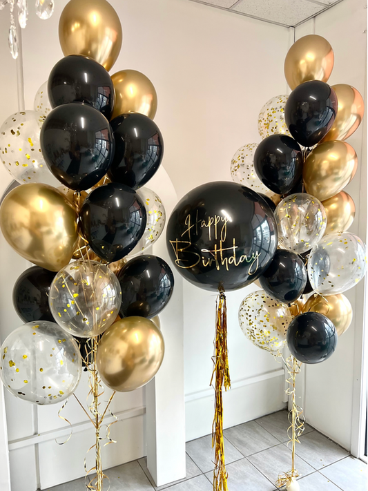 This Black and Gold, Clear Confetti - Personalised Bouquet