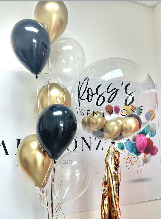 Clear bubble balloon personalised bouquet #9