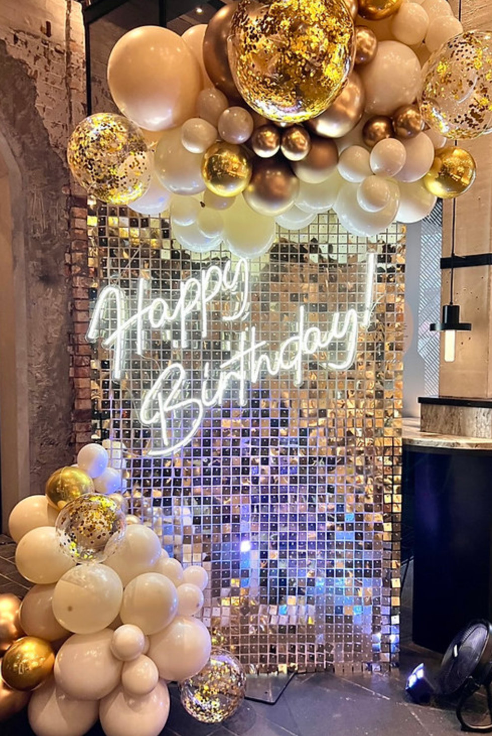 Shimmer wall - happy birthday