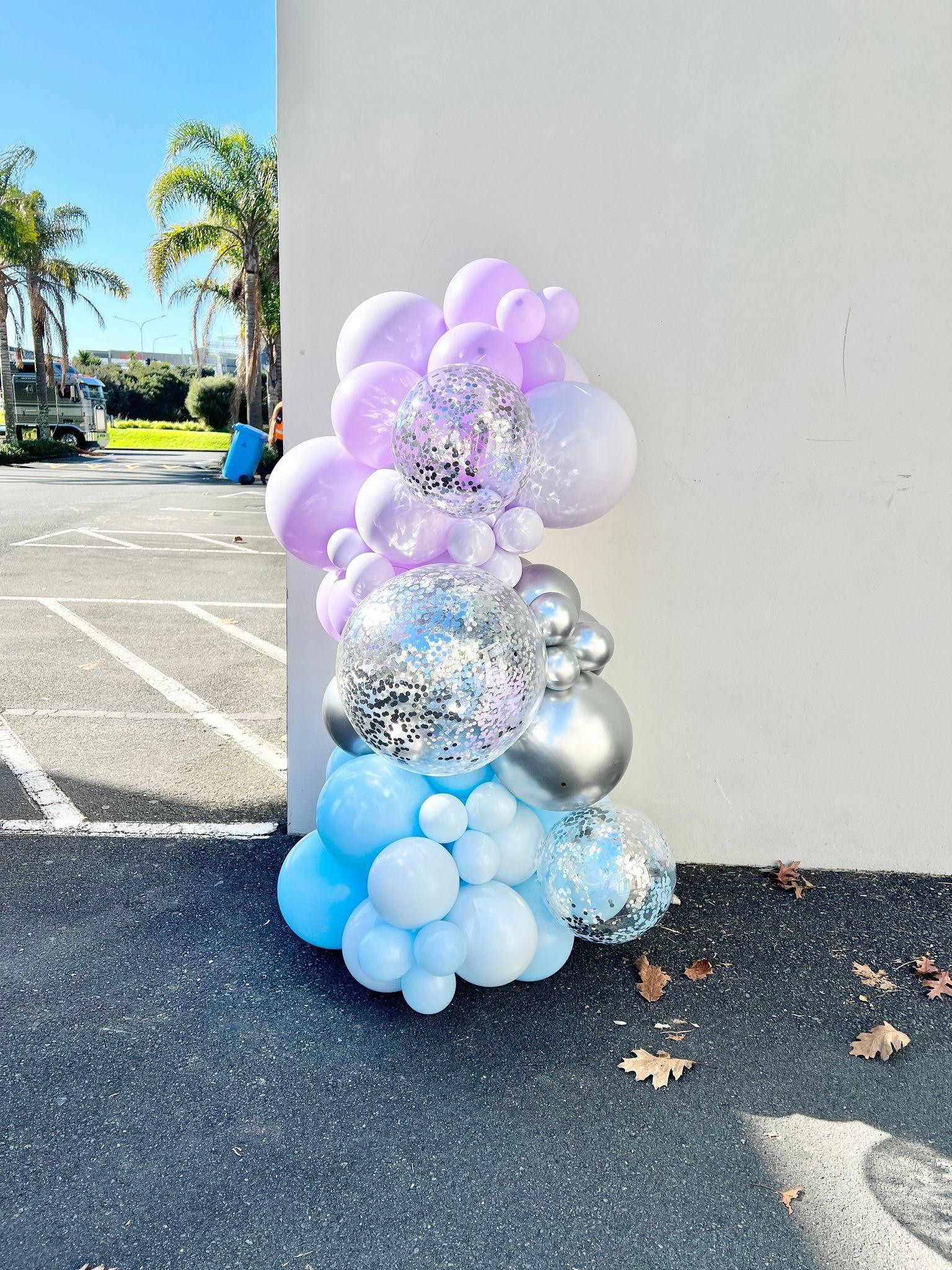 Elsa themed balloon garland inflated 1.6m pastel - Balloonz