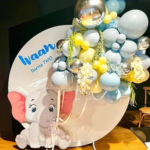 Elephant baby blue backdrop - Balloonz