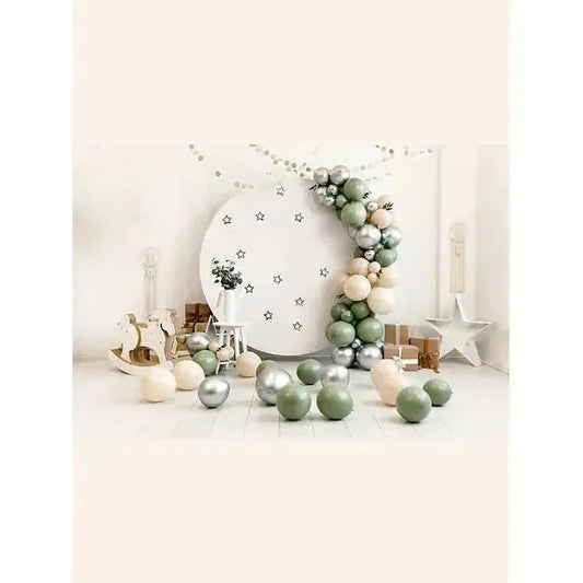 Balloon garland 2.5m kit Eucalyptus-sand/silver -UN-INFLATED - Balloonz