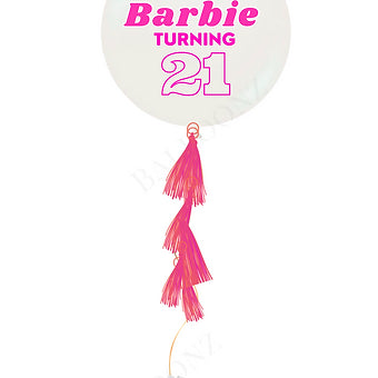 Personalised Barbie Balloon, Pink and white colour