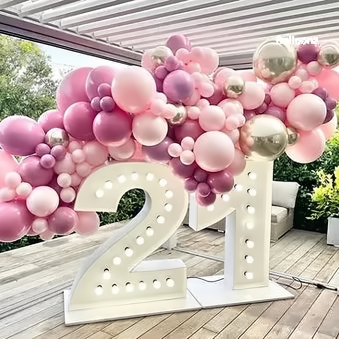 21st light up numbers and balloon package