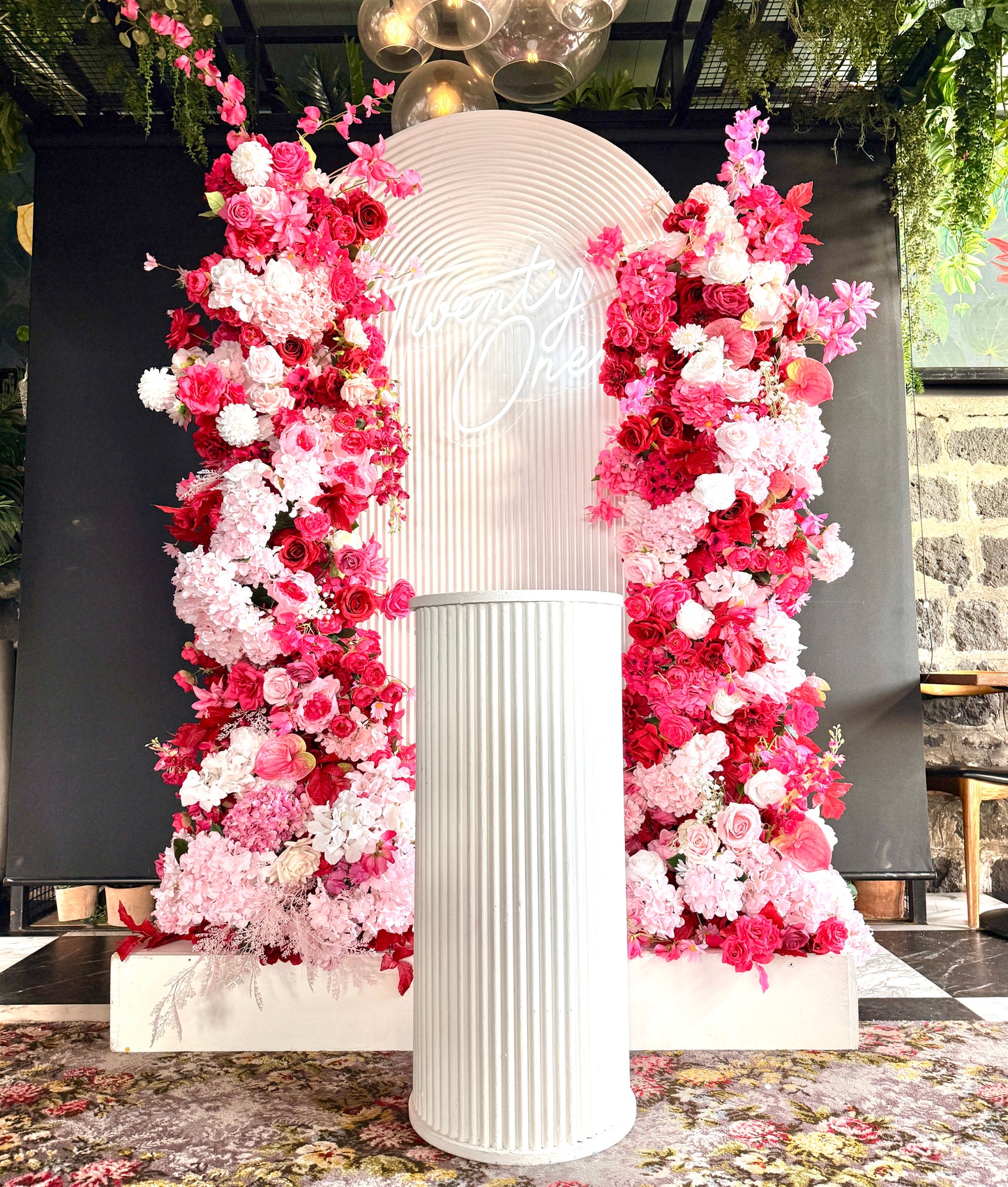 Ripple Backdrop with Luxury Floral Arrangement