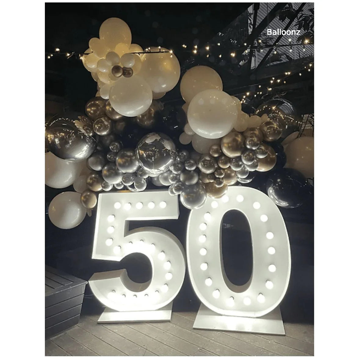 50th Light Up Number Hire | 50th Birthday Number | Balloonz
