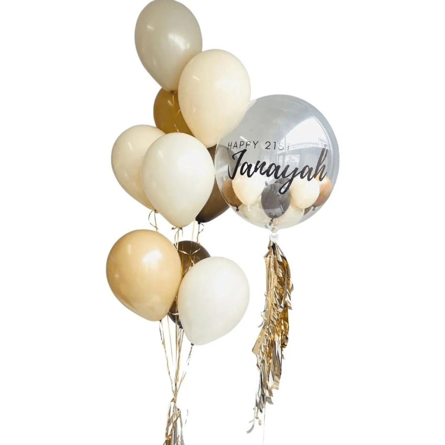 Clear bubble balloon personalised bouquet #7 - Balloonz