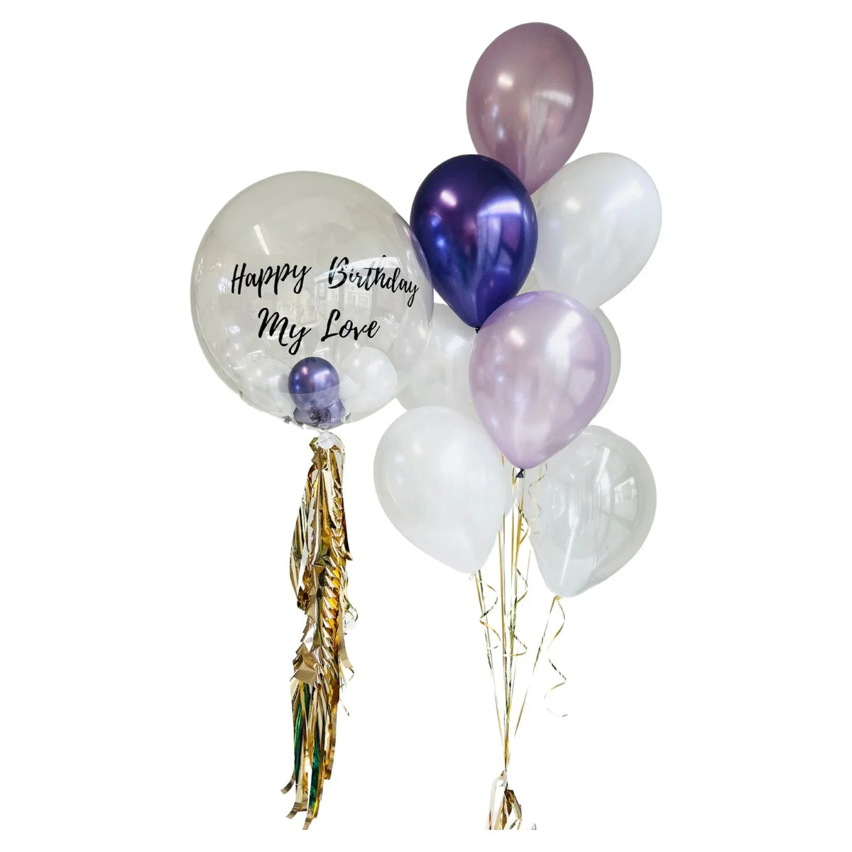 Personalised clear bubble balloon bouquet