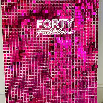 Hot Pink Shimmer wall hire - DIY - 2.1m High and 1.4m Wide