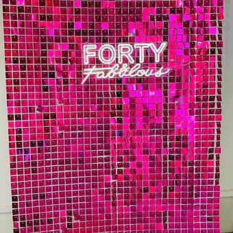 Hot pink shimmer wall hire - DIY- wall size 1.4m wide by 2.1m high  Balloonz   
