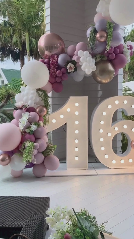 Giant 16 Light-Up Number Hire | Sweet 16th Birthday Auckland