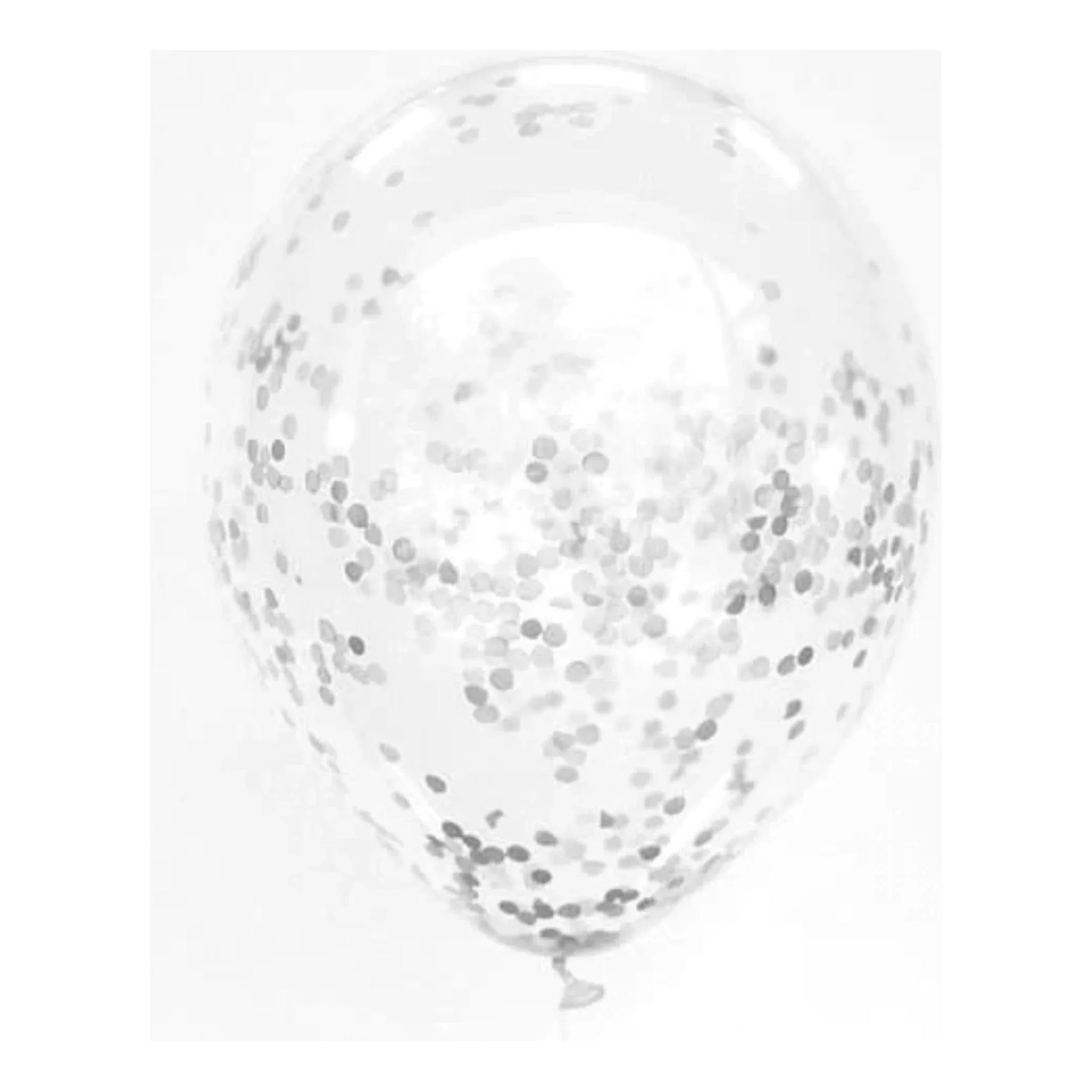 Silver confetti BALLOONS pack in Sizes - small, regular or large - Balloonz