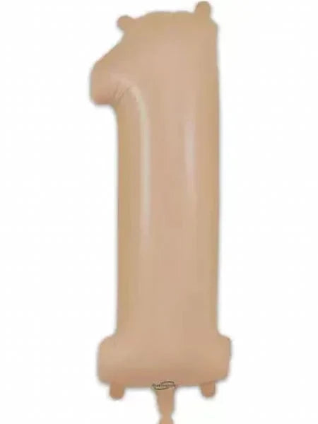 86cm Nude Number 1 Foil Balloon Helium Filled