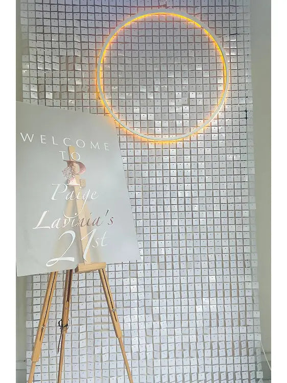 White Shimmer Signage | White Shimmer wallhire Signage | Balloonz