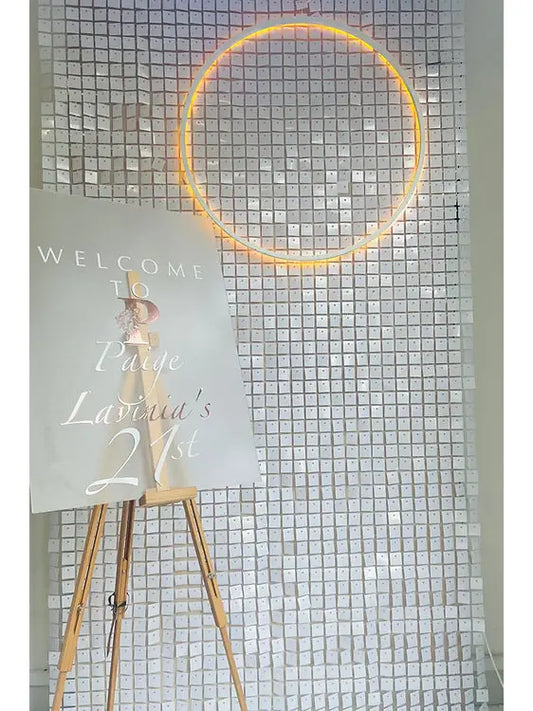White Shimmer Signage | White Shimmer wallhire Signage | Balloonz
