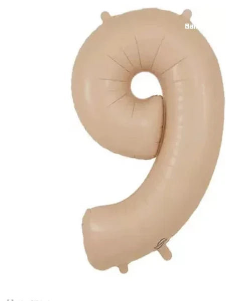 86cm Nude Number 9 Foil Balloon filled with Helium