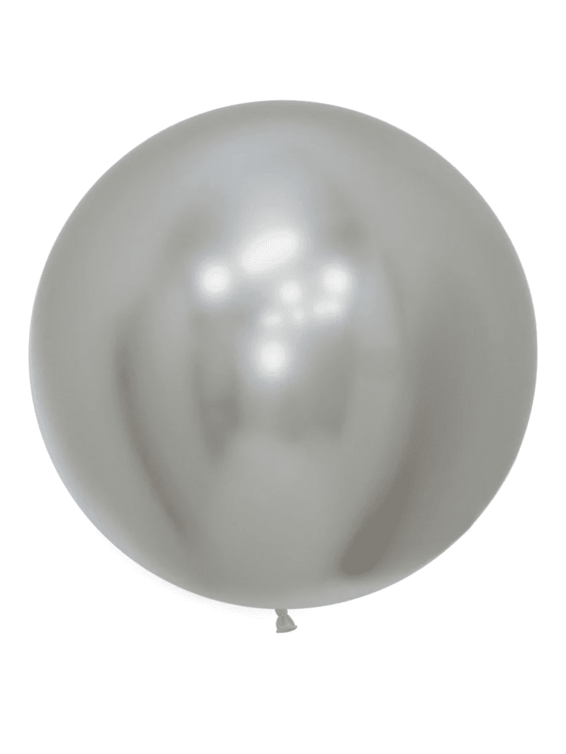 Silver chrome BALLOON  in Sizes - small, regular or large Individual balloons Balloonz   
