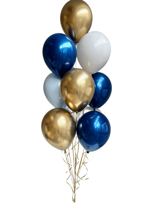 "The Blues" luxe helium balloon bouquet - inflated