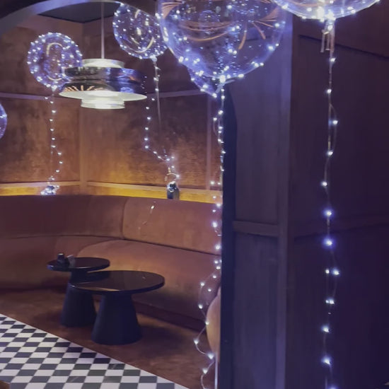 10 Led helium Balloons in restuarant